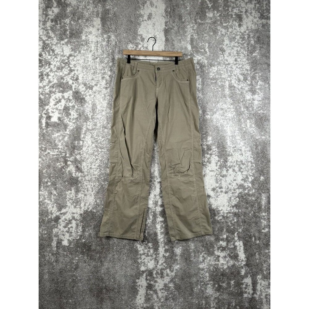Kuhl Women’s Beige Tan Cotton Nylon Blend Stretch Hiking Pants Size 14 Reg